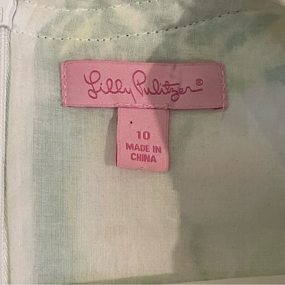 Lilly Pulitzer Mila Resort White & Green Heartbreaker Lace Detail Shift Dress - Picture 5 of 14